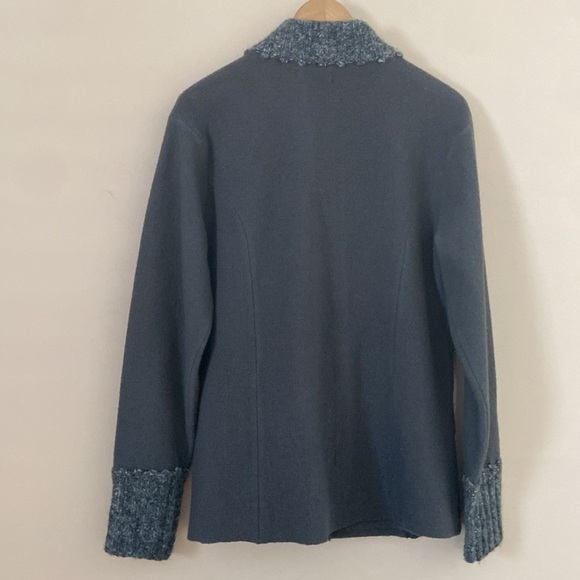 Garnet Hill- Wool Asymmetrical Button Draped Detail Jacket - Picture 10 of 14